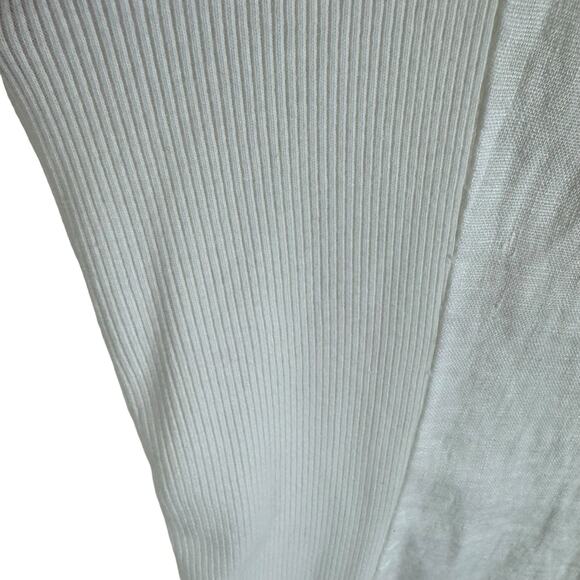 Lungo L'Arno NWT White Beaded 100% Linen Tank Blouse Made In Italy Size L - Picture 3 of 8